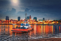 Wandbild - Hamburg Mond Spiegel - Ausrichtung_Hoch Farbe_Gelb Farbe_Orange Fotograf_Uwe Fesel